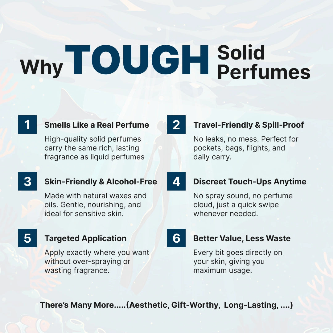 Snorkeling-themed Tough solid perfume packaging tin with underwater design